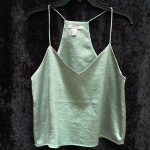 Forever 21 Mint Spaghetti Strap V Neck Crop Top